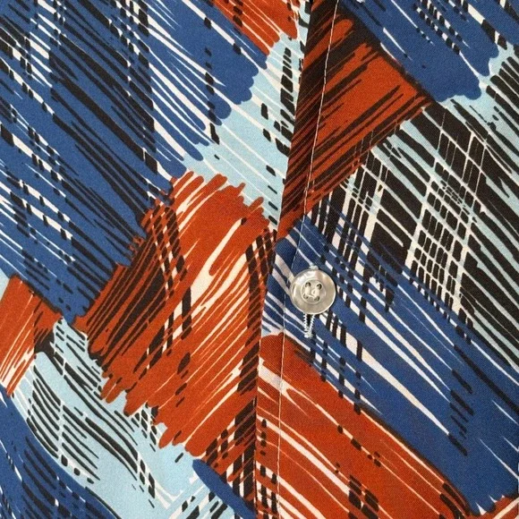 Joel of California 1970s Disco Shirt | Size L | Geometric Print Vintage 70s - Picture 7 of 11